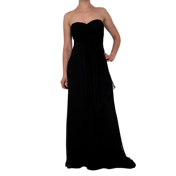 JENNY YOO COLLECTION SILK GOWN STRAPLESS SLEEVELESS SWEETHEART NECK WOMEN Sz 2 - Picture 1 of 15
